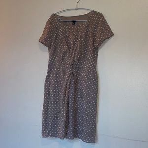 J. Crew Taupe Polka Dot Slip on Dress